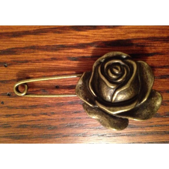 Bronze Rose Stock Tie Pin Horse Show Ratcatcher Fox Hunting Eventing Dressage - Picture 3 of 3